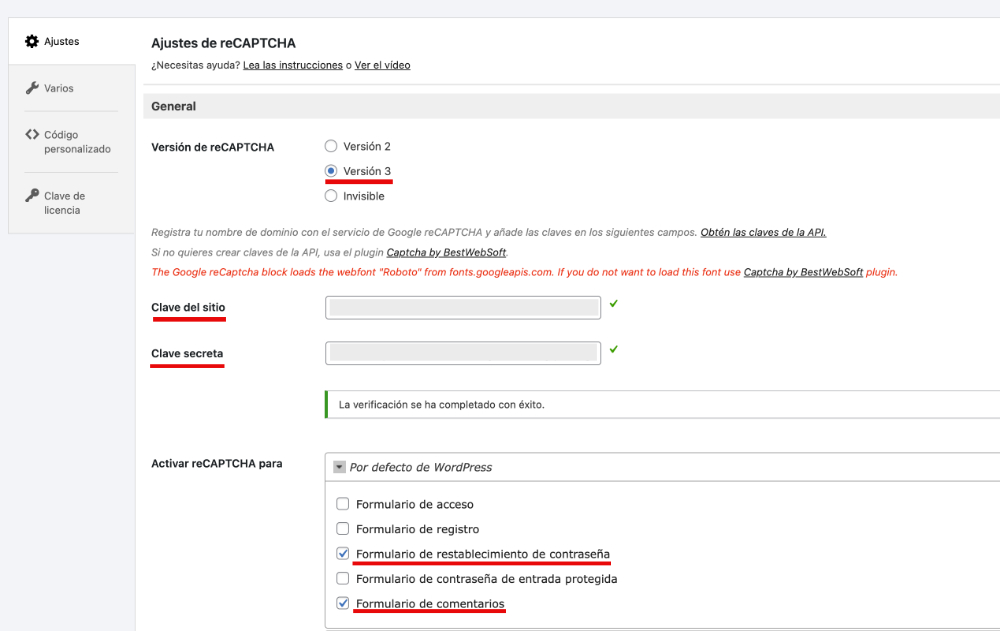 evitar el spam en tu página configurando reCAPTCHA